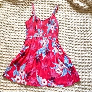 American Eagle Cut Out Floral Elastic Beach Dress